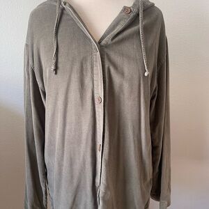Tommy Bahama, Light Olive Button-Up Hoodie